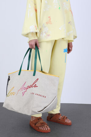 Rainbow La Cabas Shopper Bag In Off White PALM ANGELS